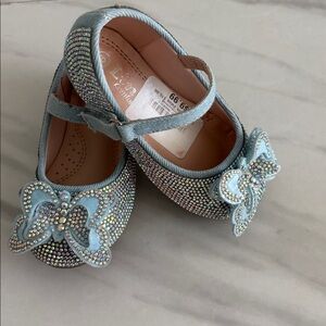 Baby girl Blue Butterfly Embellished Shoes